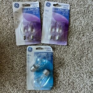 NEW GE Crystal Clear Light Bulb Lot